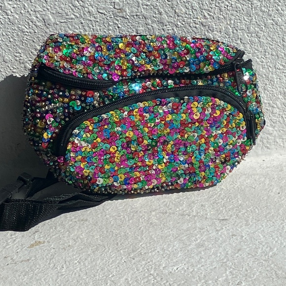 Handbags - Multicolor sequin and beaded fanny pack